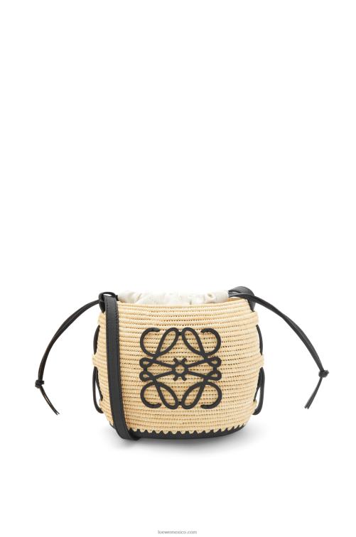 natural/negro bolsa colmena en rafia y caucho Loewe R8J8Z44 mujer