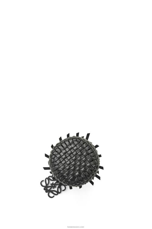 negro bolso bombonera pequeño con flecos de piel de becerro Loewe R8J8Z88 mujer