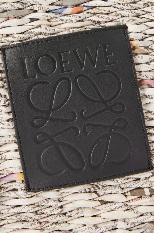 negro/multicolor Bolso pequeño estilo cesta cuadrada de papel y piel de becerro Loewe R8J8Z100 mujer
