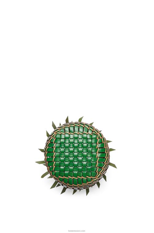 verde/miel bolso bombonera con flecos de piel de becerro Loewe R8J8Z184 mujer