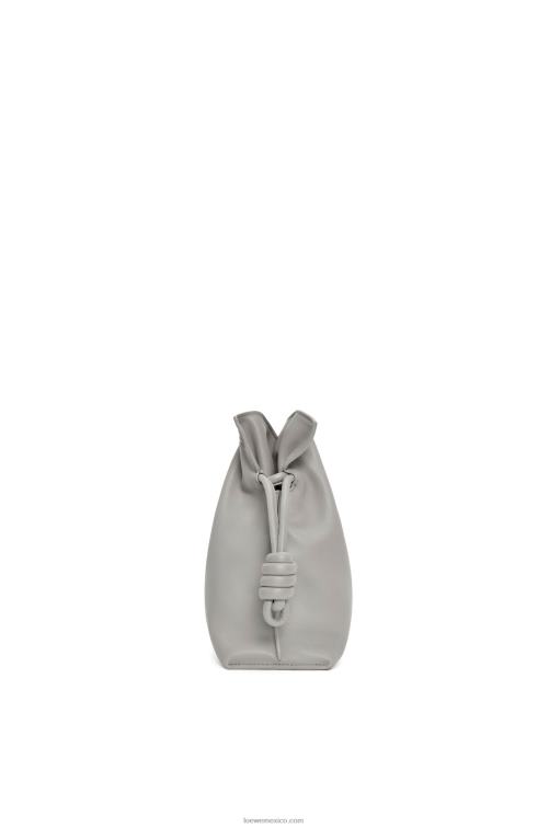 Perla gris bolso de mano flamenco de piel de becerro napa Loewe R8J8Z358 mujer
