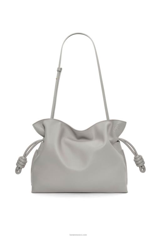 Perla gris bolso de mano flamenco de piel de becerro napa Loewe R8J8Z358 mujer