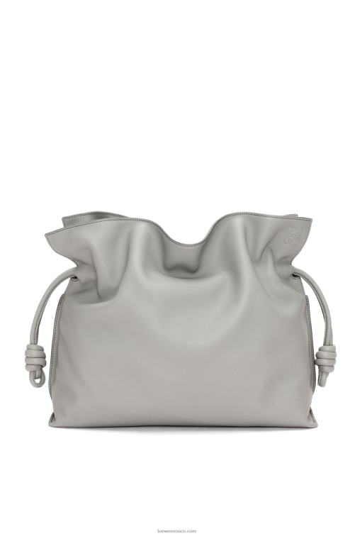 Perla gris bolso de mano flamenco grande de piel de becerro napa Loewe R8J8Z189 mujer