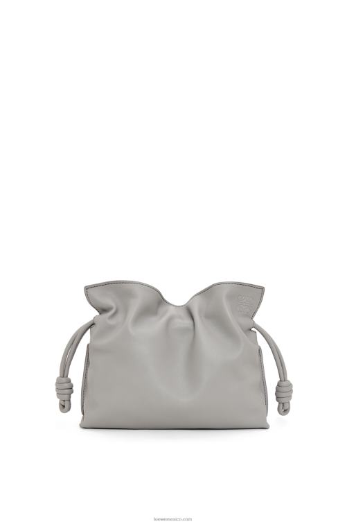 Perla gris bolso de mano mini flamenco de piel de becerro napa Loewe R8J8Z328 mujer