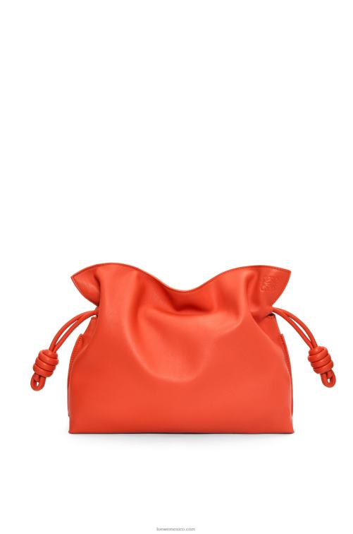 amanecer naranja bolso de mano flamenco de piel de becerro napa Loewe R8J8Z356 mujer