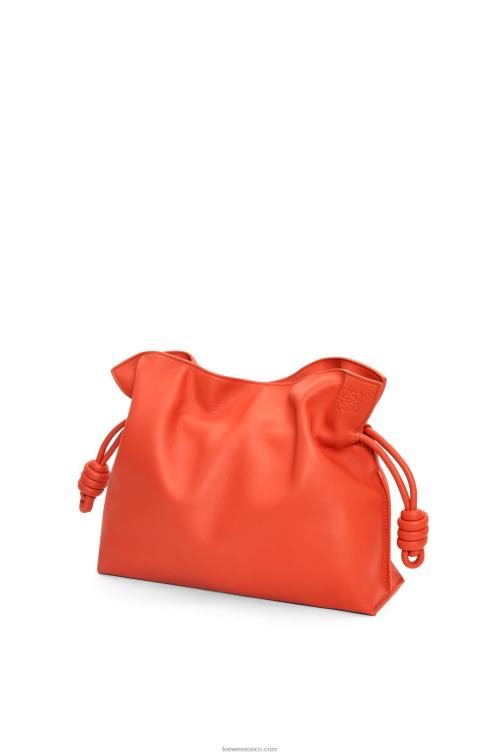 amanecer naranja bolso de mano flamenco de piel de becerro napa Loewe R8J8Z356 mujer