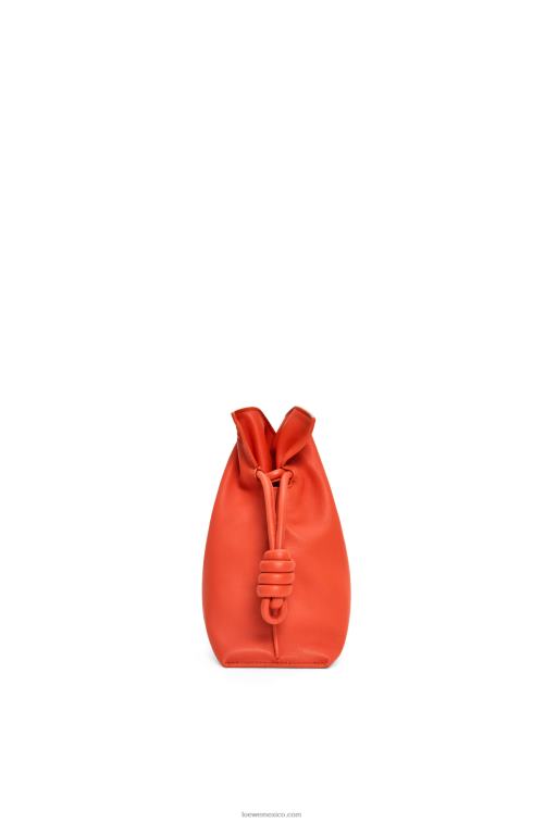 amanecer naranja bolso de mano flamenco de piel de becerro napa Loewe R8J8Z356 mujer