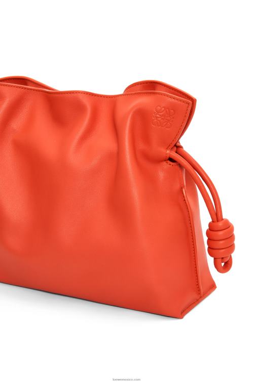 amanecer naranja bolso de mano flamenco de piel de becerro napa Loewe R8J8Z356 mujer