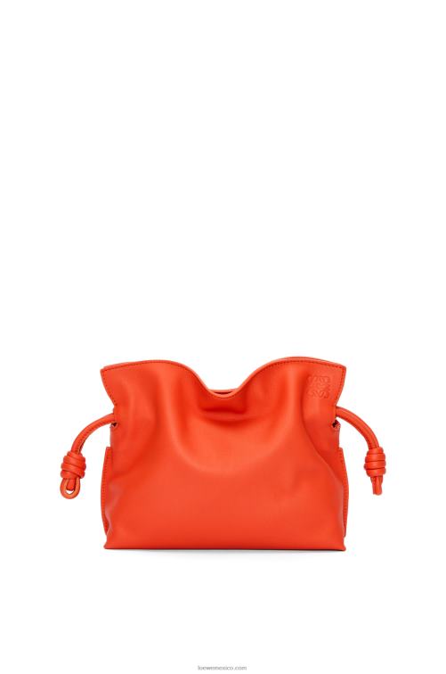 amanecer naranja bolso de mano mini flamenco de piel de becerro napa Loewe R8J8Z320 mujer