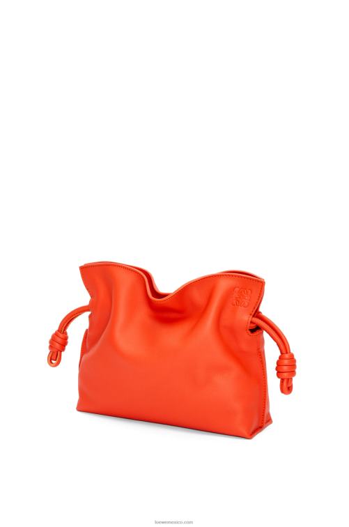 amanecer naranja bolso de mano mini flamenco de piel de becerro napa Loewe R8J8Z320 mujer