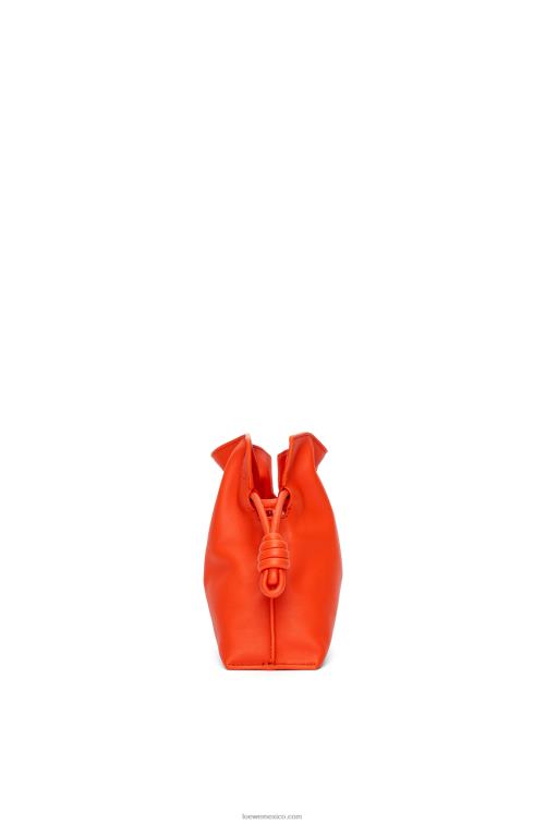 amanecer naranja bolso de mano mini flamenco de piel de becerro napa Loewe R8J8Z320 mujer