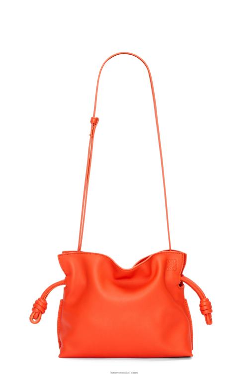 amanecer naranja bolso de mano mini flamenco de piel de becerro napa Loewe R8J8Z320 mujer