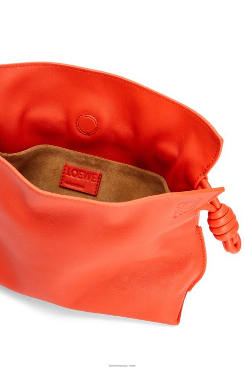 amanecer naranja bolso de mano mini flamenco de piel de becerro napa Loewe R8J8Z320 mujer