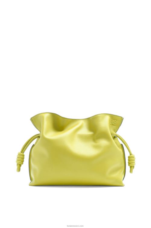 amarillo lima bolso de mano flamenco de piel de becerro napa Loewe R8J8Z608 mujer