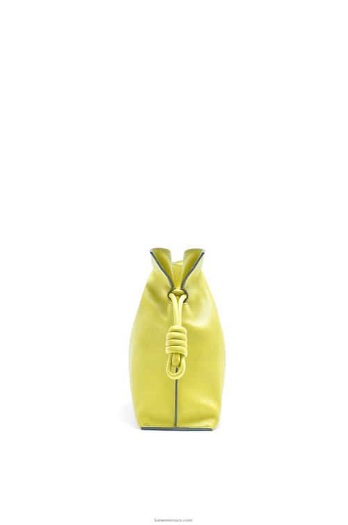 amarillo lima bolso de mano flamenco de piel de becerro napa Loewe R8J8Z608 mujer