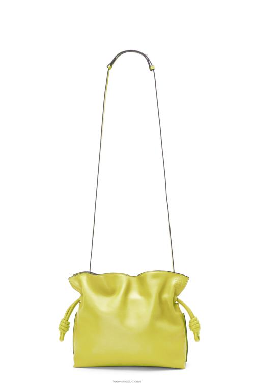 amarillo lima bolso de mano flamenco de piel de becerro napa Loewe R8J8Z608 mujer