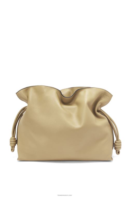 arcilla verde bolso de mano flamenco grande de piel de becerro napa Loewe R8J8Z423 mujer