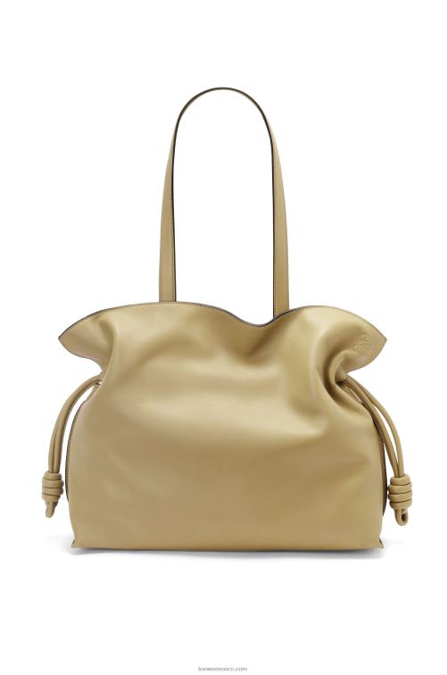 arcilla verde bolso de mano flamenco grande de piel de becerro napa Loewe R8J8Z423 mujer