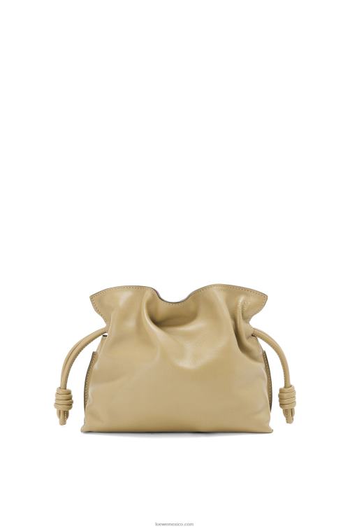 arcilla verde bolso de mano mini flamenco de piel de becerro napa Loewe R8J8Z217 mujer