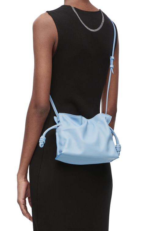azul polvoriento bolso de mano mini flamenco de piel de becerro napa Loewe R8J8Z330 mujer