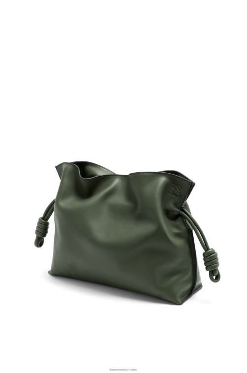 caqui de la vendimia bolso de mano flamenco de piel de becerro napa Loewe R8J8Z428 mujer
