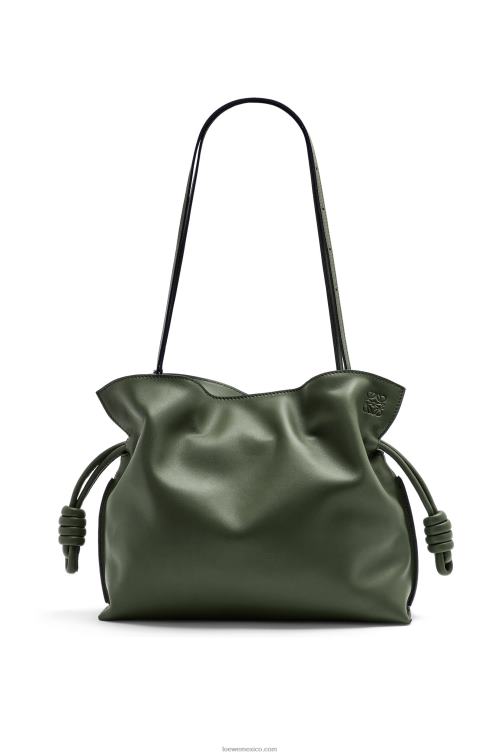 caqui de la vendimia bolso de mano flamenco de piel de becerro napa Loewe R8J8Z428 mujer