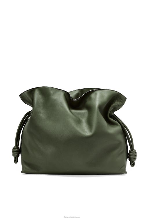 caqui de la vendimia bolso de mano flamenco grande de piel de becerro napa Loewe R8J8Z429 mujer