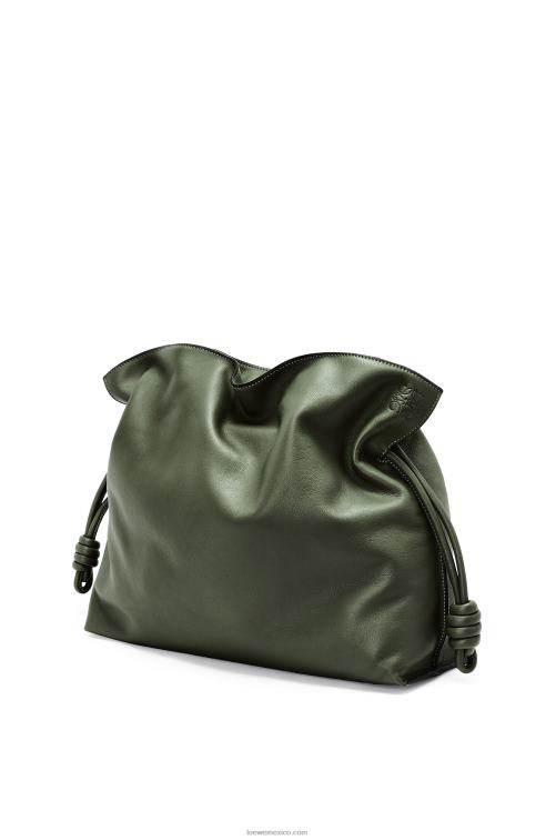 caqui de la vendimia bolso de mano flamenco grande de piel de becerro napa Loewe R8J8Z429 mujer