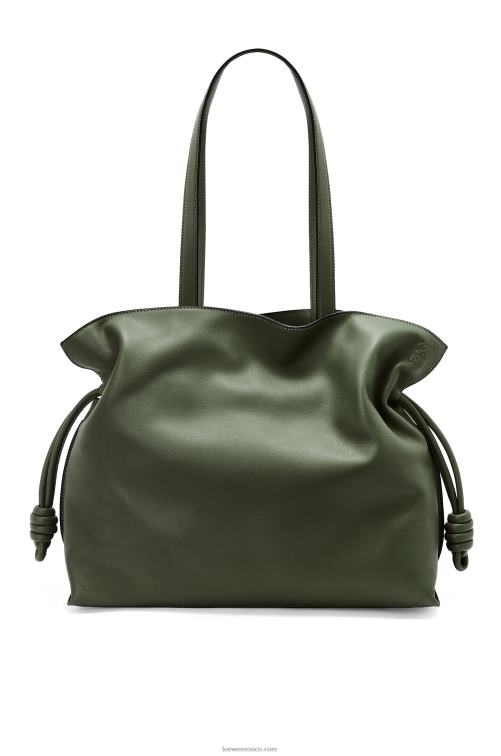 caqui de la vendimia bolso de mano flamenco grande de piel de becerro napa Loewe R8J8Z429 mujer