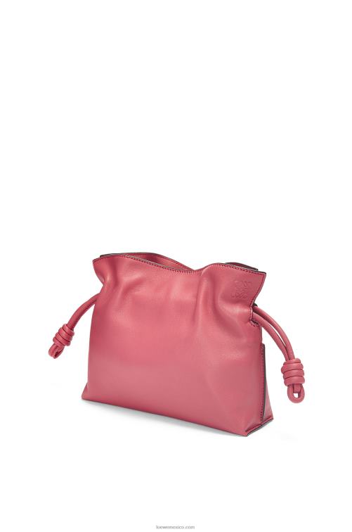 ciruela bolso de mano mini flamenco de piel de becerro napa Loewe R8J8Z272 mujer