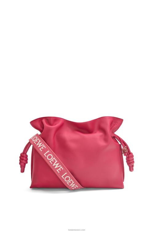 esmalte rojo rubí bolso de mano flamenco de piel de becerro napa Loewe R8J8Z445 mujer
