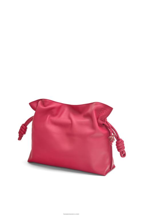 esmalte rojo rubí bolso de mano flamenco de piel de becerro napa Loewe R8J8Z445 mujer