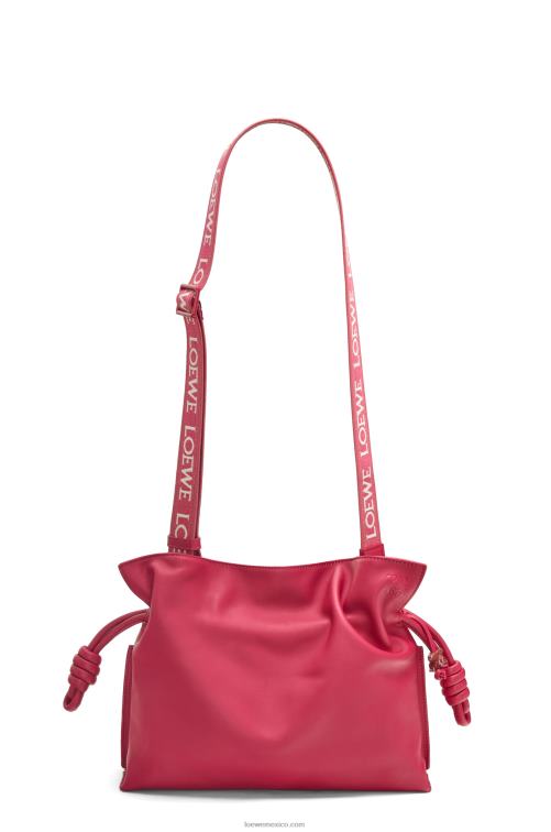 esmalte rojo rubí bolso de mano flamenco de piel de becerro napa Loewe R8J8Z445 mujer