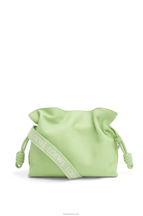 esmalte verde lima bolso de mano flamenco de piel de becerro napa Loewe R8J8Z532 mujer