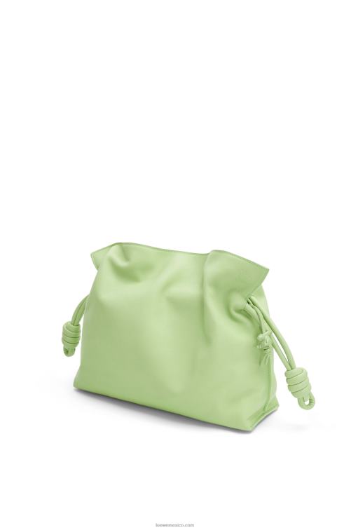 esmalte verde lima bolso de mano flamenco de piel de becerro napa Loewe R8J8Z532 mujer