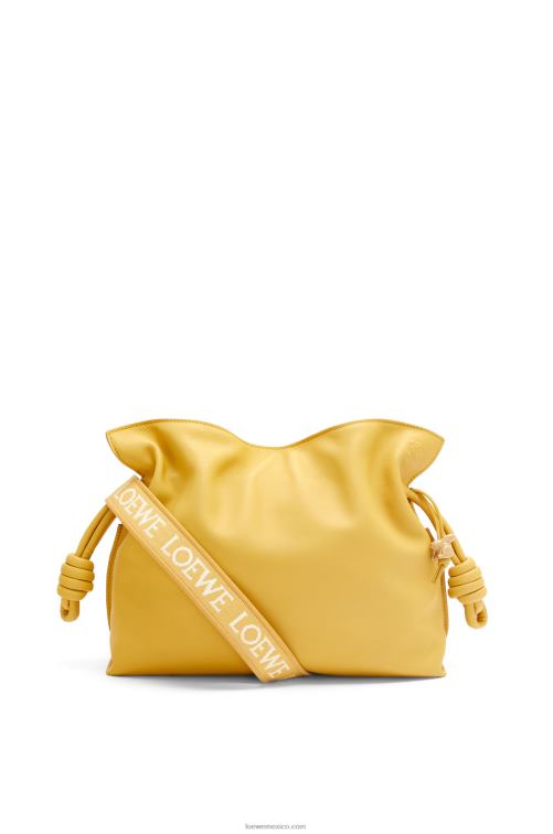 glaseado amarillo pálido bolso de mano flamenco de piel de becerro napa Loewe R8J8Z448 mujer