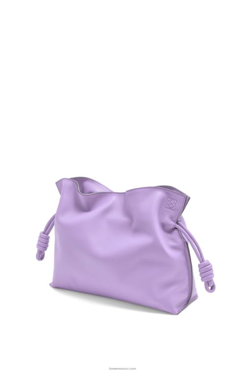 malva claro bolso de mano flamenco de piel de becerro napa Loewe R8J8Z388 mujer