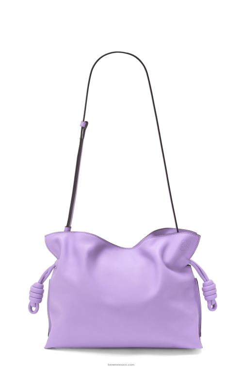 malva claro bolso de mano flamenco de piel de becerro napa Loewe R8J8Z388 mujer