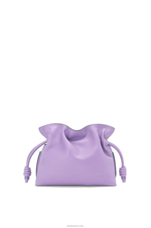 malva claro bolso de mano mini flamenco de piel de becerro napa Loewe R8J8Z204 mujer