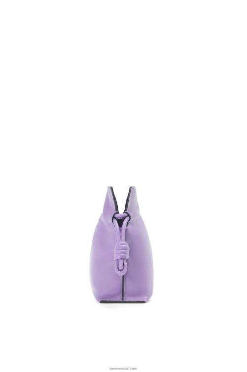 malva claro bolso de mano mini flamenco de piel de becerro napa Loewe R8J8Z204 mujer