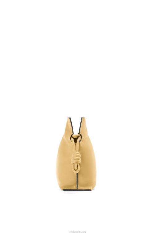mantequilla oscura bolso de mano mini flamenco de piel de becerro napa Loewe R8J8Z208 mujer
