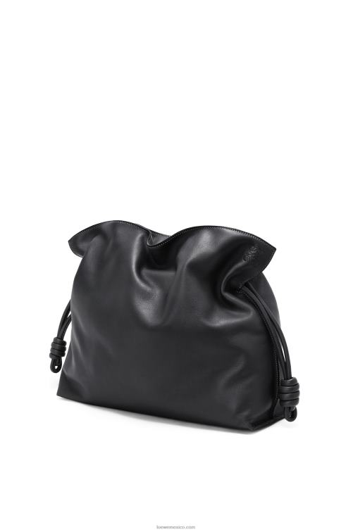 negro bolso de mano flamenco grande de piel de becerro napa Loewe R8J8Z411 mujer
