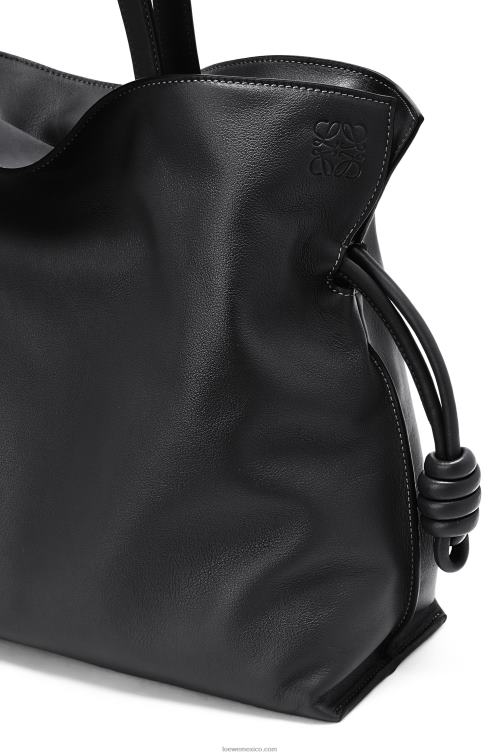 negro bolso de mano flamenco grande de piel de becerro napa Loewe R8J8Z411 mujer