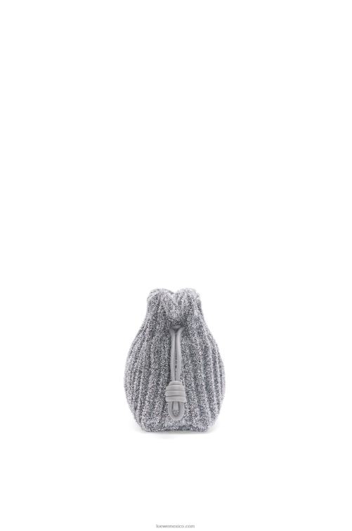 plata mini clutch flamenca en tejido lurex Loewe R8J8Z561 mujer