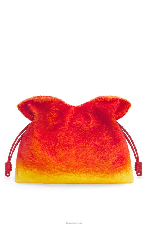 rojo Clutch calcifer xl flamenca en borrego Loewe R8J8Z444 mujer