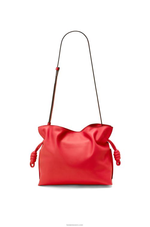 rojo bolso de mano flamenco de piel de becerro napa Loewe R8J8Z412 mujer