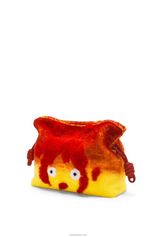 rojo clutch de flamenca calcifer en borrego Loewe R8J8Z443 mujer