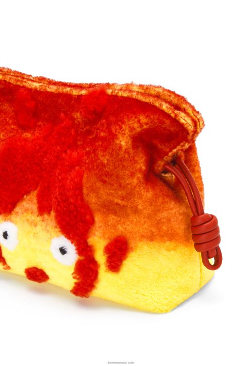 rojo clutch de flamenca calcifer en borrego Loewe R8J8Z443 mujer