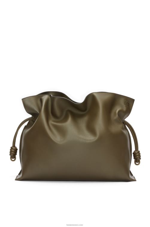 verde caqui oscuro Bolso flamenco xl en piel napa de ternera Loewe R8J8Z360 mujer