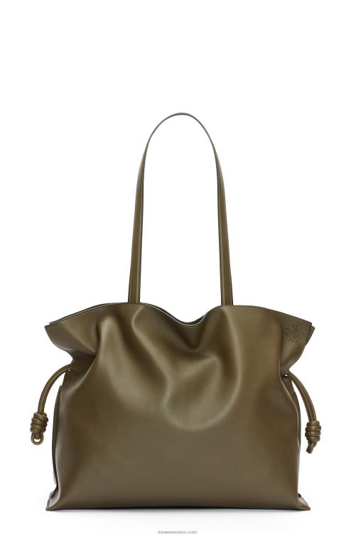 verde caqui oscuro Bolso flamenco xl en piel napa de ternera Loewe R8J8Z360 mujer